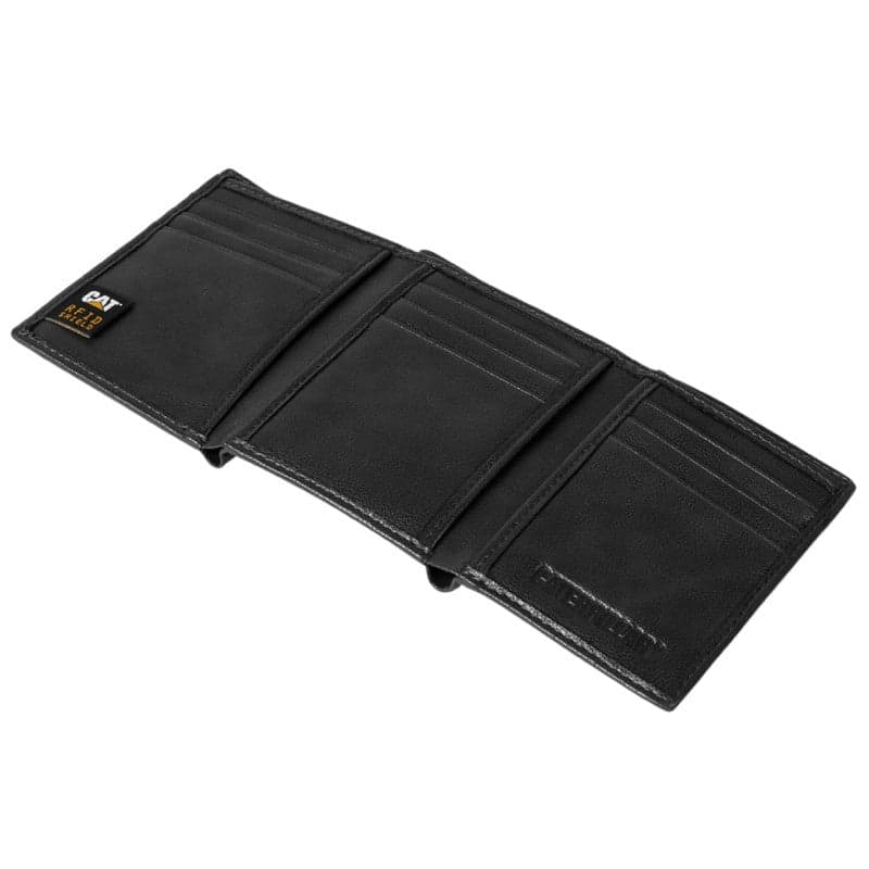 Caterpillar CAT Kenya Tri-fold Leather Wallet 84816 – Black 01 in Portafogli 3A Moda Mare Sport - Bellaria Igea Marina, commercioVirtuoso.it