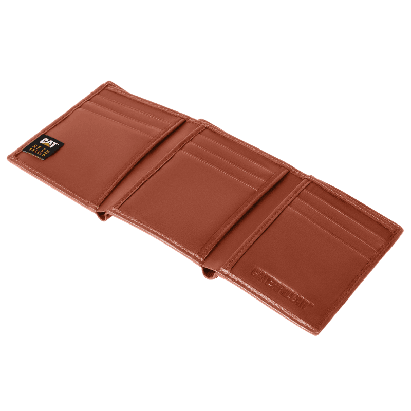 Caterpillar CAT Kenya Tri-fold Leather Wallet 84816 – Cognac 529 in Portafogli 3A Moda Mare Sport - Bellaria Igea Marina, commercioVirtuoso.it