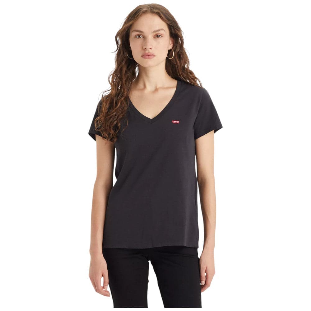 Levi's t-shirt nera scollo a V 853410003 T-shirt LEVI'S