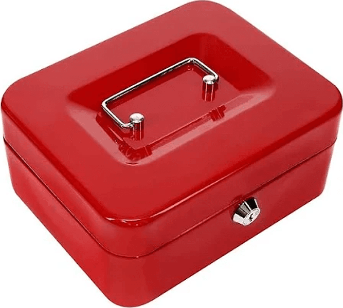 THEMA - CASSETTA PORTAVALORI CON PORTAMONETA ROSSA 20x16x9 CM