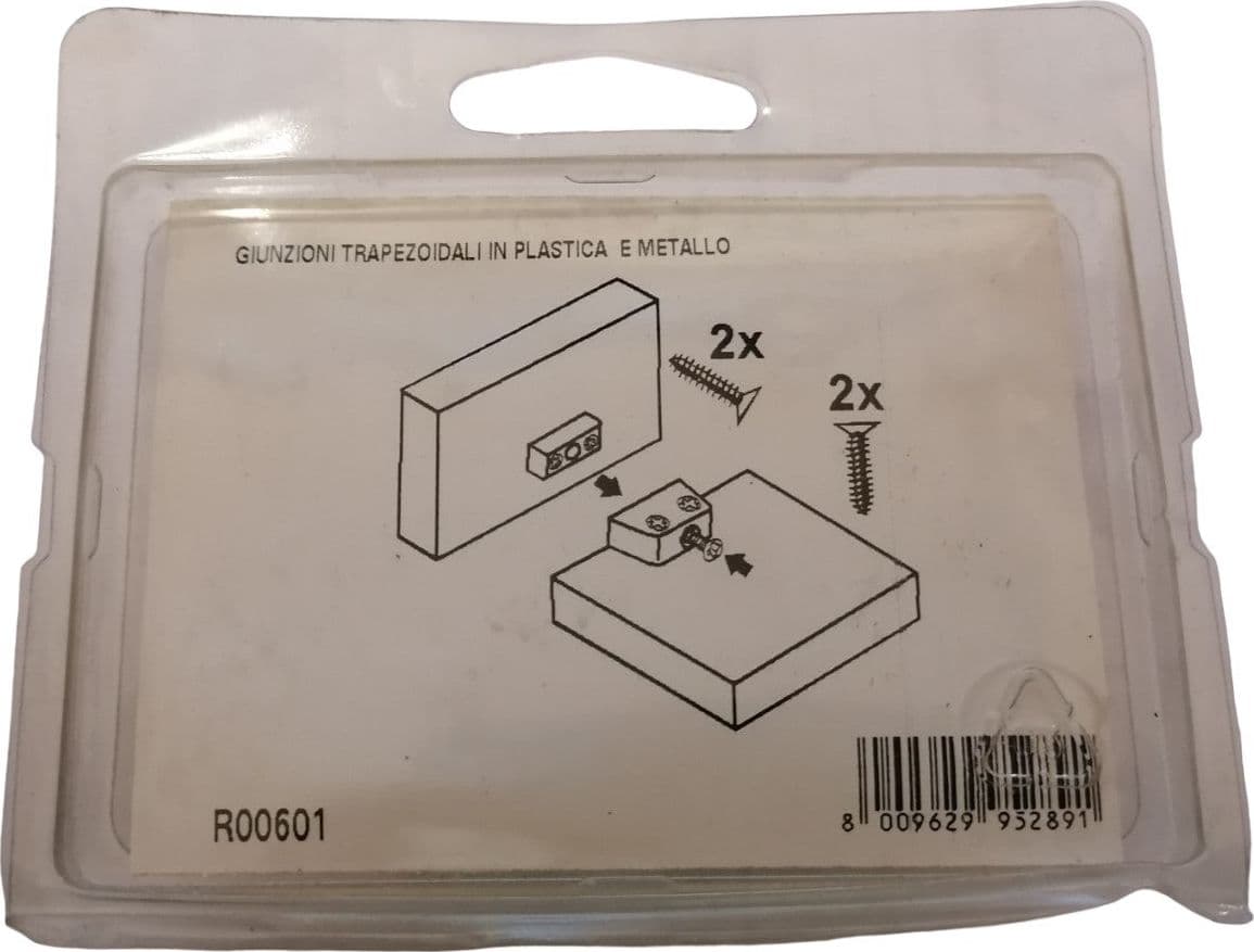 MOBILA - 8 GIUNZIONI TRAPEZOIDALI IN PLASTICA E METALLO 4X2cm in Scaffalature Stockdoc - Terni, commercioVirtuoso.it