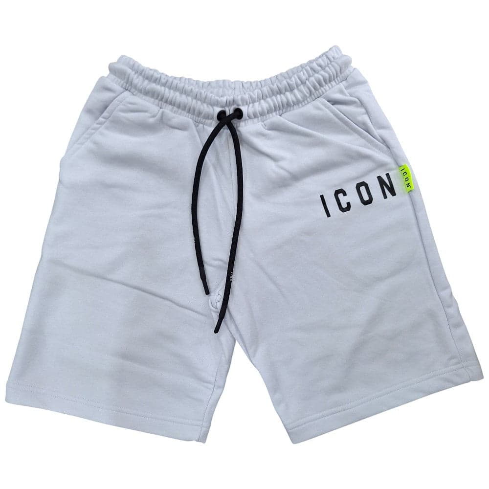 ICON bermuda in felpa bianco logo piccolo ICUS2S5B002