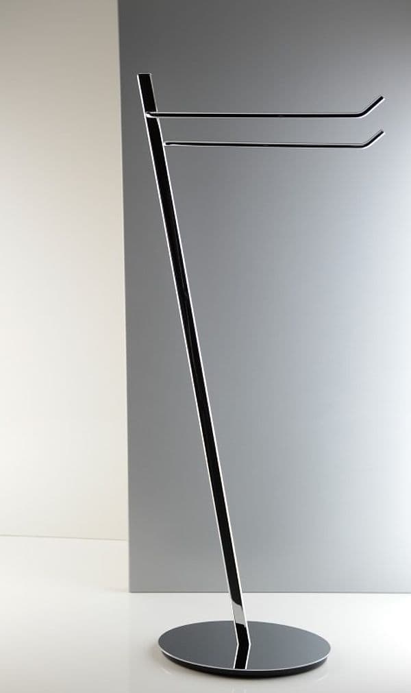 Piantana porta asciugamani ottone cromato design ovale inclinato - piantana bagno in Portasciugamani da terra Bottiglioni - Colle di Val d’Elsa, commercioVirtuoso.it
