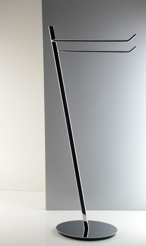 Piantana porta asciugamani ottone cromato design ovale inclinato - piantana bagno in Portasciugamani da terra Bottiglioni - Colle di Val d’Elsa, commercioVirtuoso.it