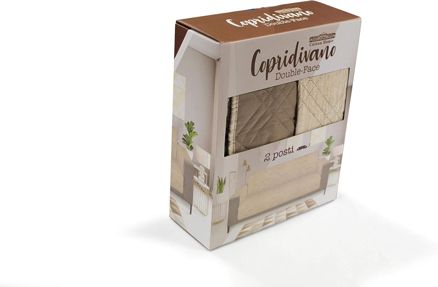 COTTON HOUSE - SALVADIVANO DOUBLE FACE 2 POSTI 125X65CM TORTORA in Fodere copridivano Stockdoc - Terni, commercioVirtuoso.it