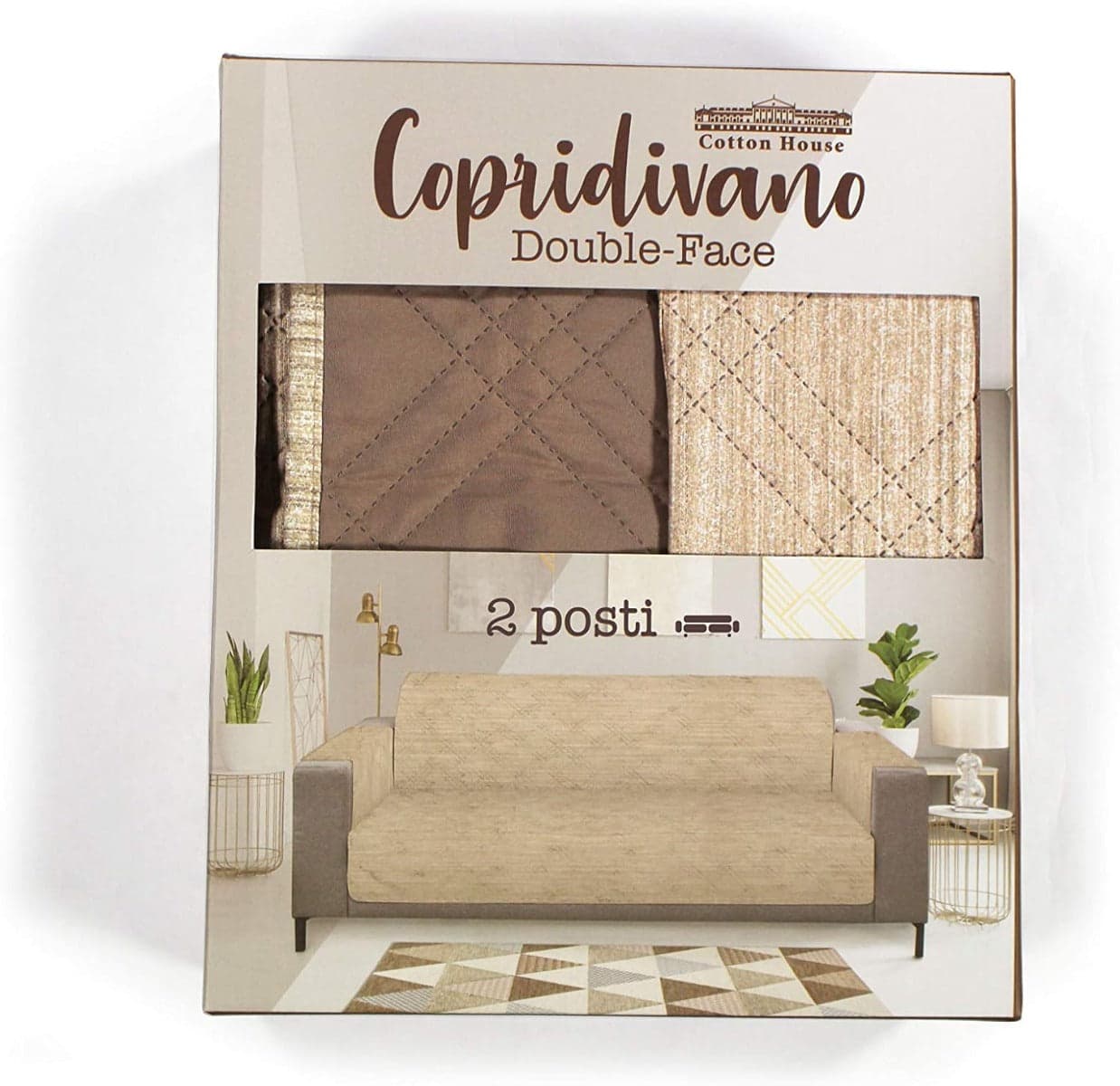 COTTON HOUSE - SALVADIVANO DOUBLE FACE 2 POSTI 125X65CM TORTORA in Fodere copridivano Stockdoc - Terni, commercioVirtuoso.it