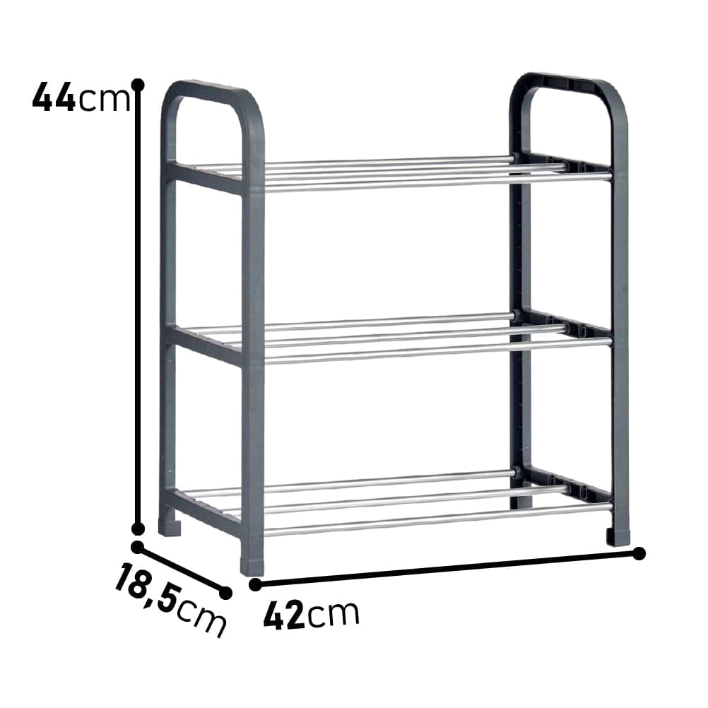 Porta Scarpe 2pz con 3 Ripiani in Metallo e Plastica Organizer Scarpe Salvaspazio in Scaffali portascarpe Danyx - Casoria, commercioVirtuoso.it