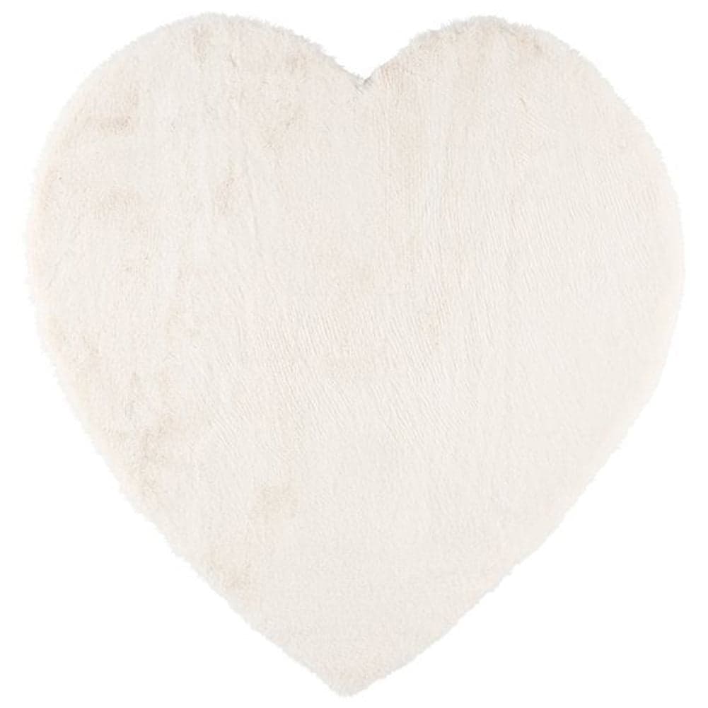 Tappeto per Interni a Forma di Cuore 80x80 cm Tappetino Bianco da Cameretta