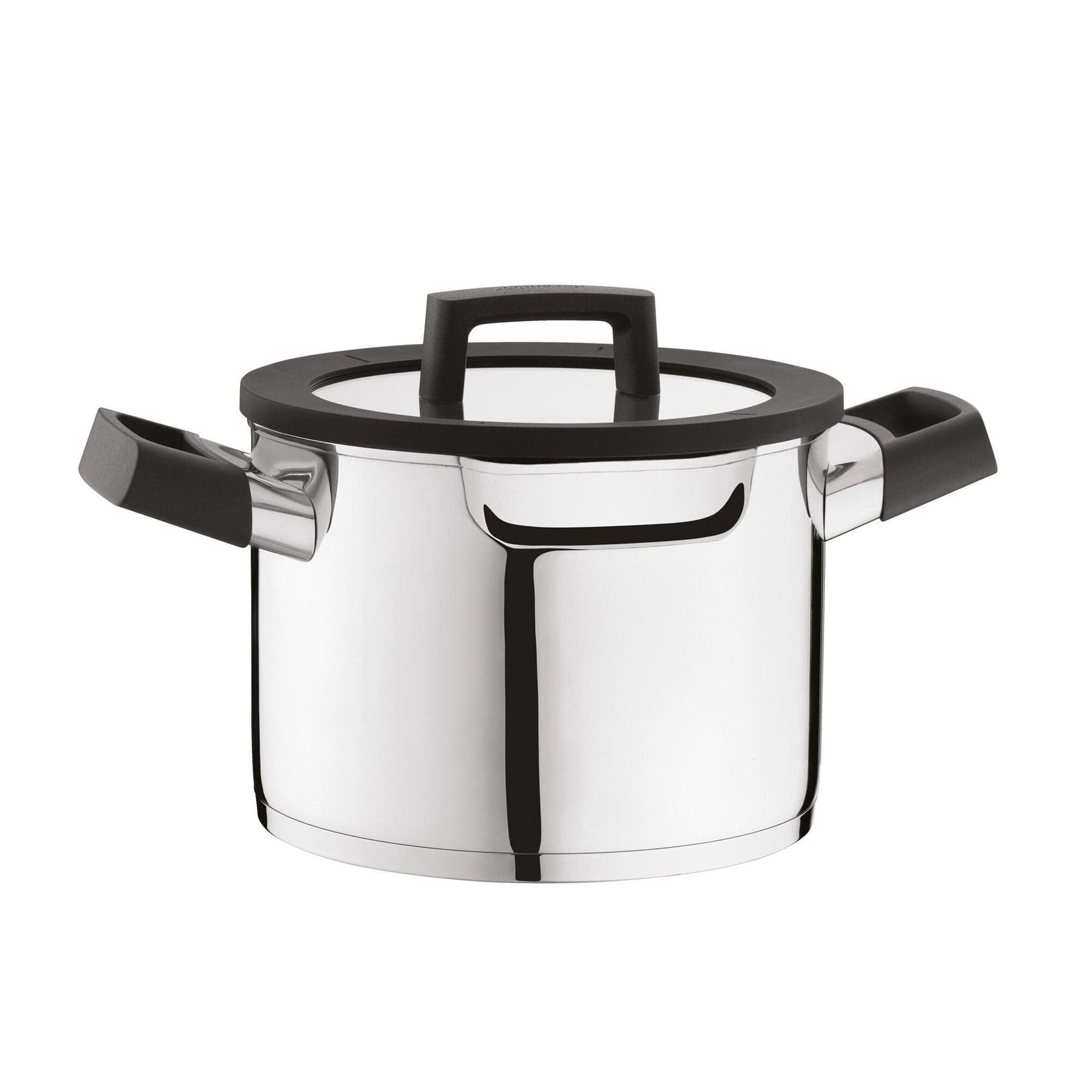 Set pentole Berghoff Uqonic Downdraft 7 pezzi con coperchi rotanti, acciaio inox, antiaderente CeraGreen, adatto a tutti i piani inclusi downdraft