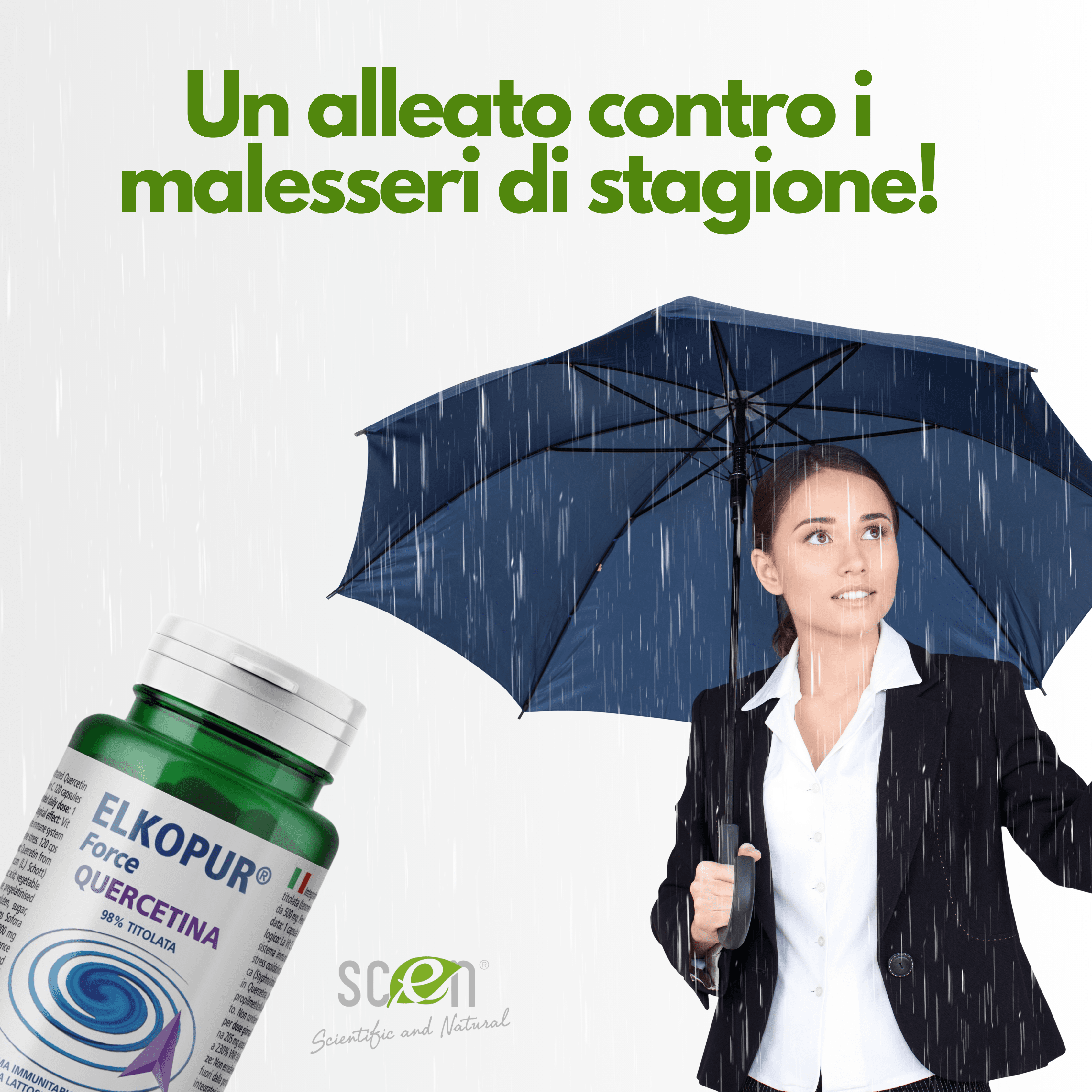Elkopur Force Quercetina pura, 120 capsule da 500 mg. con 200 mg. di Quercetina titolata 98% in Quercetina, Vegetarian e Vegan ok, Rinforza il sistema immunitario, Antiossidante, prodotto in Italia in Quercetina Scen Scientific and Natural - Poggibonsi, commercioVirtuoso.it