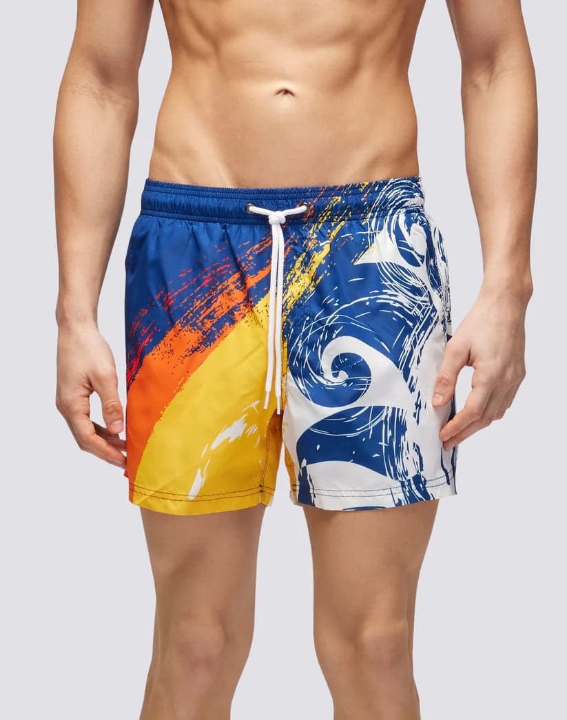 Sundek Costume uomo da bagno corto vita elastica e stampa logo in poly riciclato