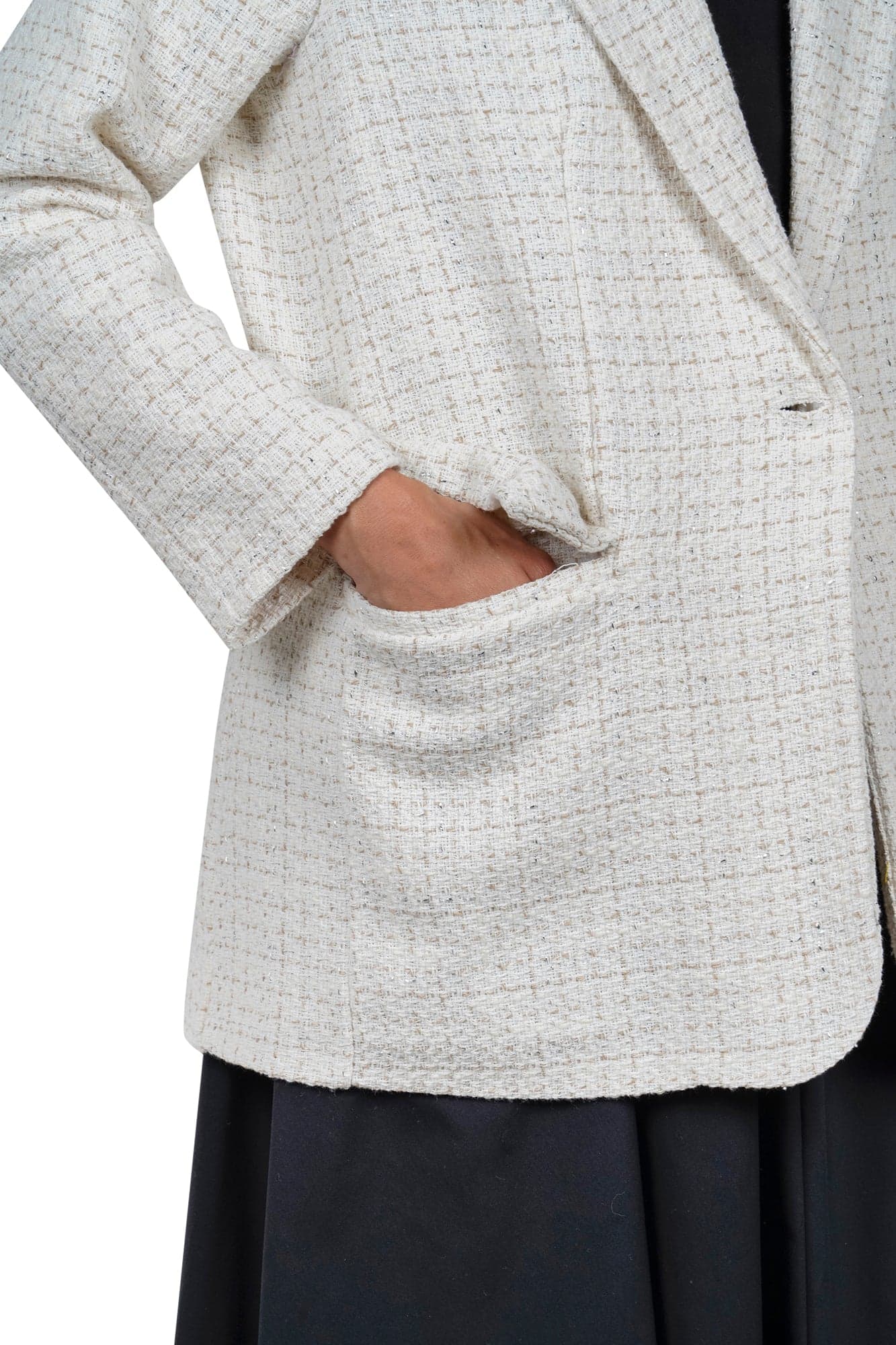 LA FEMME BLANCHE La Femme Blanche - Giacca - 451492 - Panna/Argento da donna in Giacche da abito e blazer Drestige - Casamassima, commercioVirtuoso.it