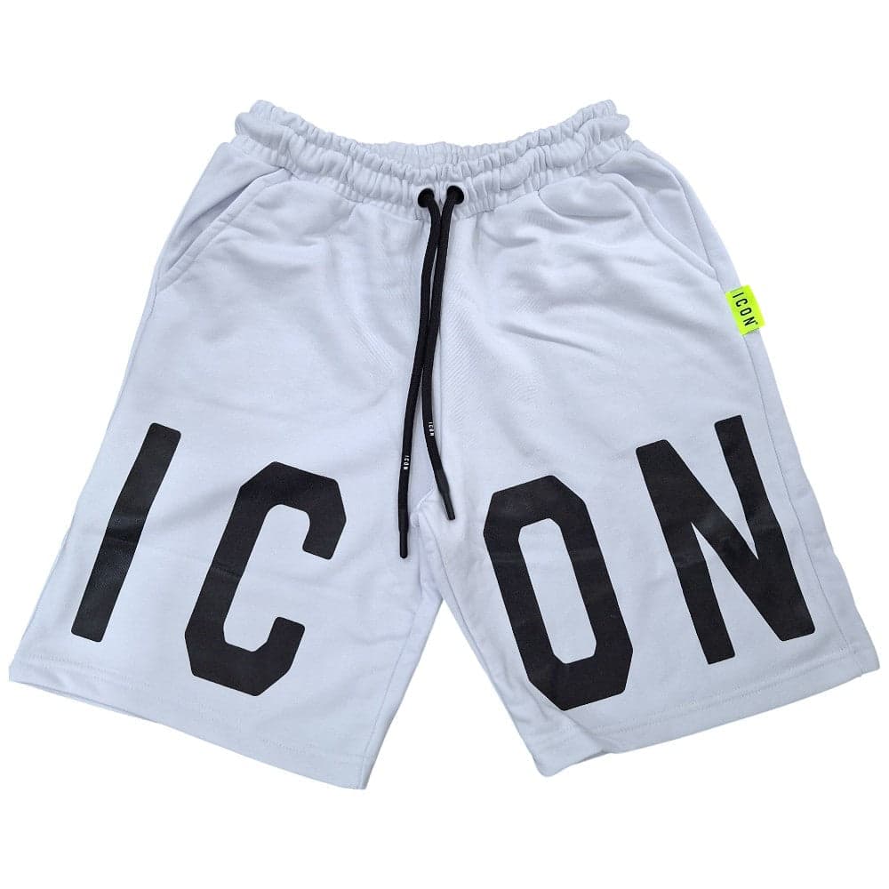 ICON bermuda bianco in felpa logo grande ICUS2S5B001
