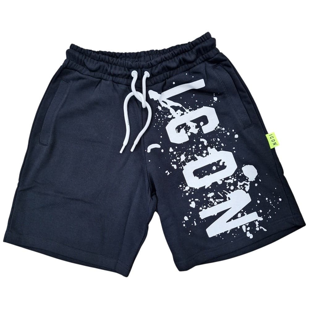 ICON bermuda in felpa nero logo schizzato ICUS2S5B005 Bermuda ICON