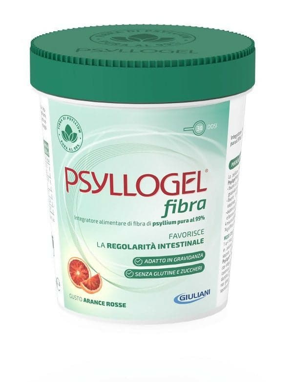 Psyllogel fibra integratore regolarità intestinale arance rosse, 170g - integratore alimentare di fibra di psyllium pura al 99%