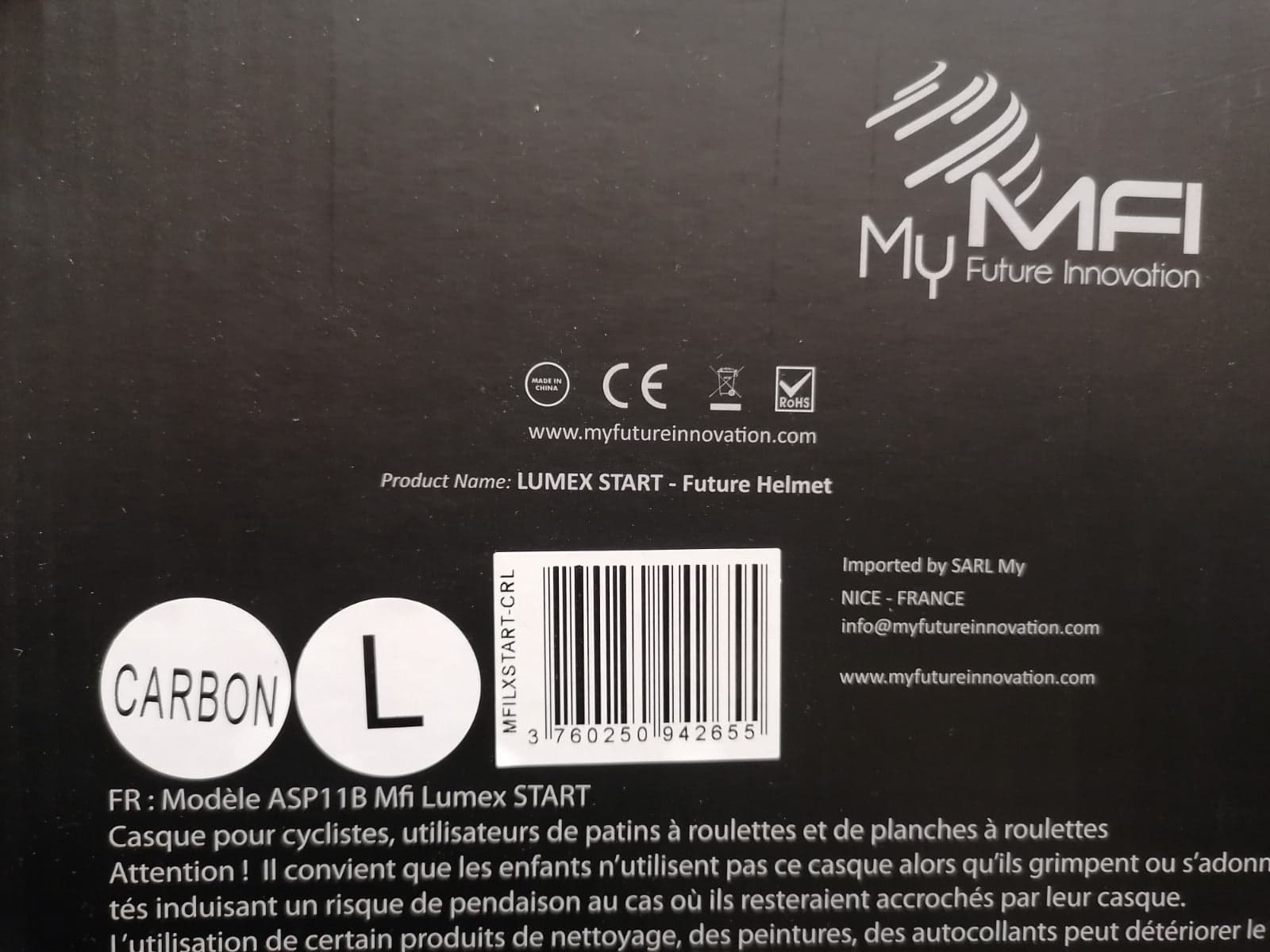 MFI - CASCO LUMEX START COLORE CARBON TG L (58-61) in Integrali Stockdoc - Terni, commercioVirtuoso.it