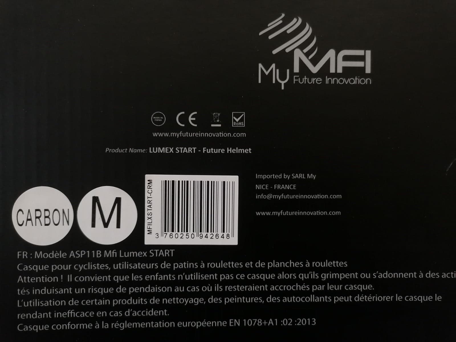 MFI - CASCO LUMEX START COLORE CARBON TG M (55-58) in Integrali Stockdoc - Terni, commercioVirtuoso.it