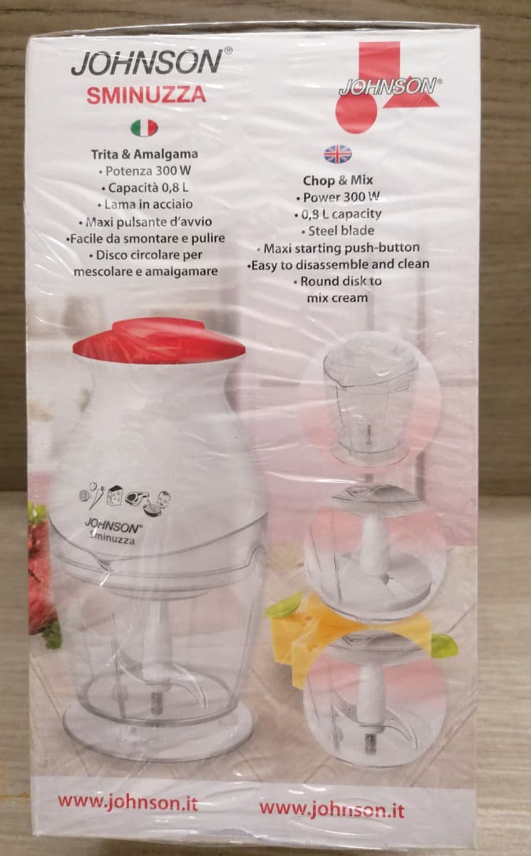 JOHNSON - SMINUZZA TRITA E AMALGAMA 300W 0,8 LT in Mini Robot da cucina Stockdoc - Terni, commercioVirtuoso.it