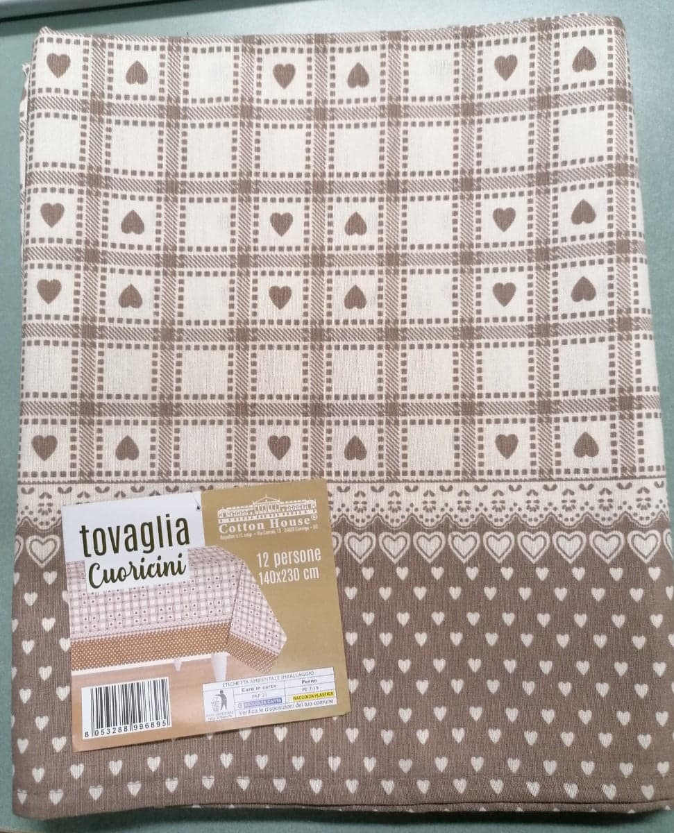 COTTON HOUSE - TOVAGLIA PER 12 PERSONE 140X230 CM CUORICINI IN COTONE in Tovaglie Stockdoc - Terni, commercioVirtuoso.it