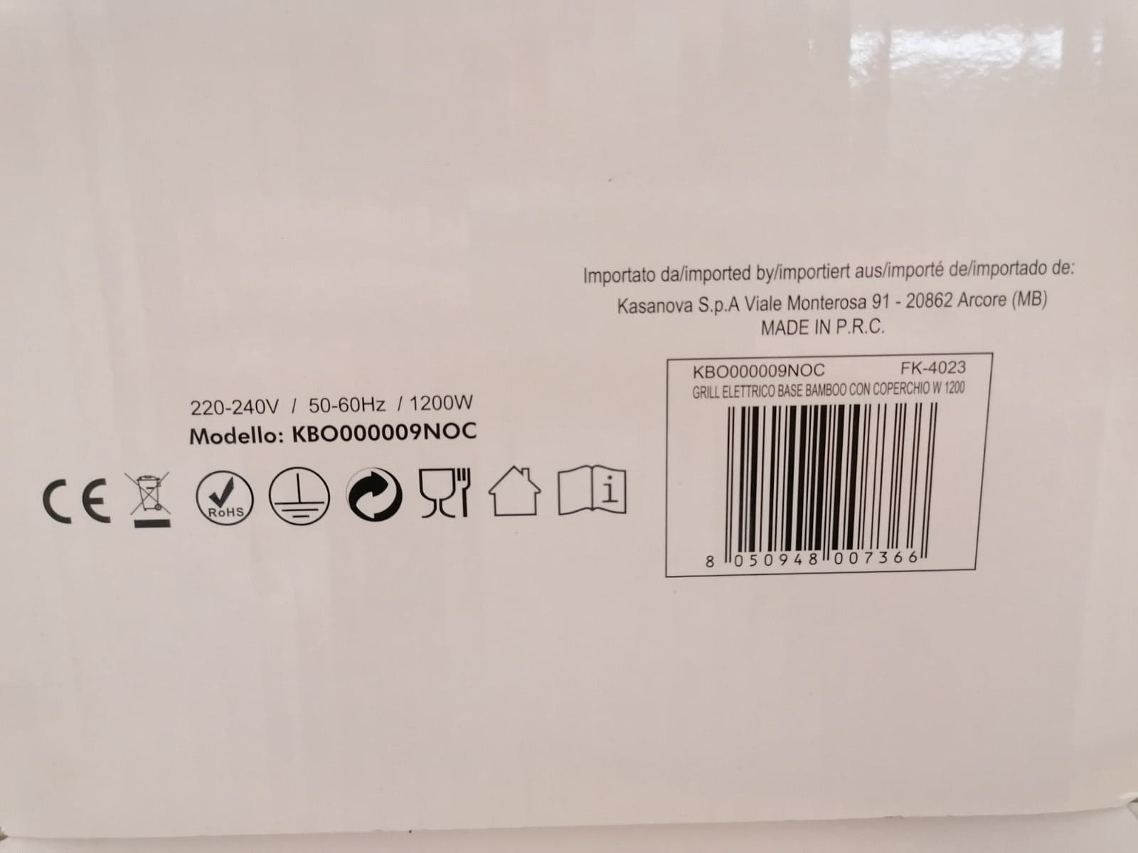 KASANOVA - GRIGLIA ELETTRICA CON COPERCHIO1200 W in Bistecchiere Stockdoc - Terni, commercioVirtuoso.it
