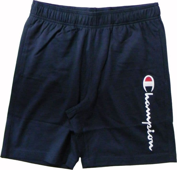 Champion LONG BERMUDA Pro Jersey  (220gr) Uomo Logo Grande Cottone, Blu Navi