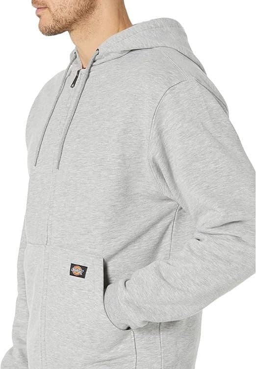 Dickies Uomo, Felpa in pile con zip integrale Midweight, vestibilità regular, Heather Grey, OS in Felpe con cappuccio 3A Moda Mare Sport - Bellaria Igea Marina, commercioVirtuoso.it