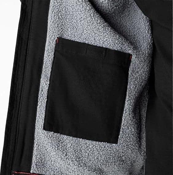 Dickies Uomo, Giacca con cappuccio in cotone d'anatra foderata in sherpa, NERO RISCIACQUATO in Giacche 3A Moda Mare Sport - Bellaria Igea Marina, commercioVirtuoso.it
