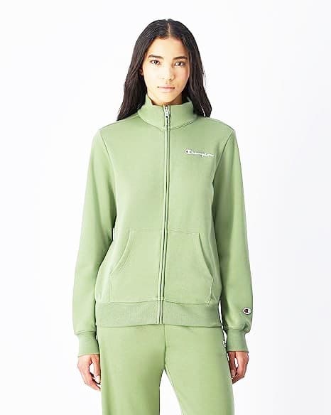 Champion FULL ZIP SWEATSHIRT Heavy Soft Compact Spring Poly Terry Donna Verde in Felpe con cappuccio 3A Moda Mare Sport - Bellaria Igea Marina, commercioVirtuoso.it