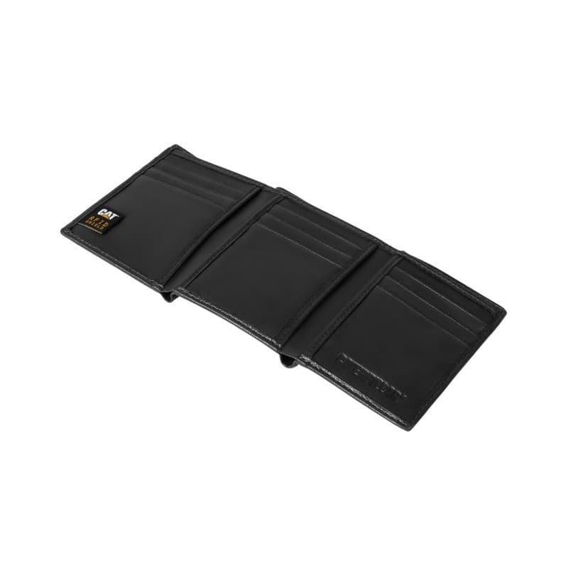 CAT Portafoglio da uomo Wallet Line Kenya Tri-fold Leather Wallet 84816 Black in Portafogli 3A Moda Mare Sport - Bellaria Igea Marina, commercioVirtuoso.it