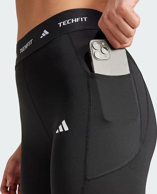 adidas Leggings Donna Techfit Stash Pocket Full-Length - Nero in Leggings 3A Moda Mare Sport - Bellaria Igea Marina, commercioVirtuoso.it