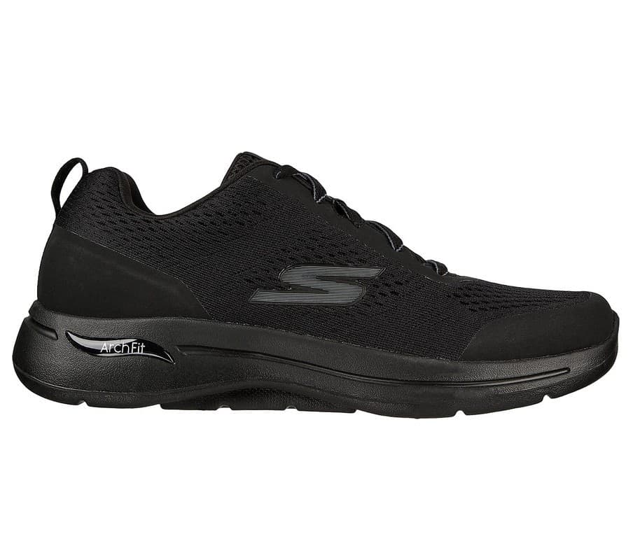 Skechers - Go Walk Arch Fit, Scarpe da ginnastica, Uomo, Black Textile Synthetic Trim in Scarpe da corsa su strada 3A Moda Mare Sport - Bellaria Igea Marina, commercioVirtuoso.it