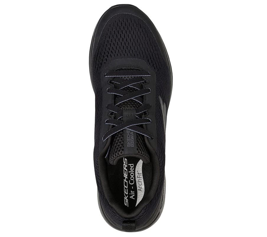 Skechers - Go Walk Arch Fit, Scarpe da ginnastica, Uomo, Black Textile Synthetic Trim in Scarpe da corsa su strada 3A Moda Mare Sport - Bellaria Igea Marina, commercioVirtuoso.it