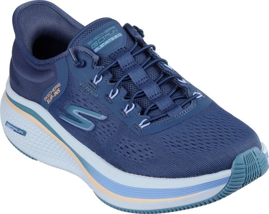 Skechers Go Run Elevate 2.0 Banyan - Sneaker da donna senza lacci, senza mani, Blu navy/Teal