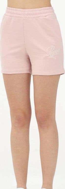 PUMA Ess Script High-Waist Shorts 5", Pantaloncini Lavorati a Maglia Donna, Rose Quartz in Pantaloncini sportivi 3A Moda Mare Sport - Bellaria Igea Marina, commercioVirtuoso.it