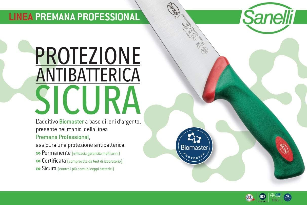 SANELLI COLTELLO AFFETTARE MANICO materiale antiscivolo - cm.20 - FER 353441 in prodotto EuroStore07 - Alatri, commercioVirtuoso.it