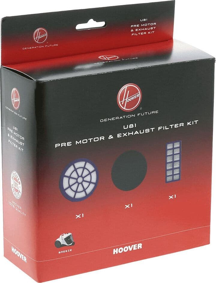 KIT FILTRI HOOVER ORGINALI ASPIRAPOLVERE BREEZE 1 CODICE 35601724 -- U 81 in prodotto EuroStore07 - Alatri, commercioVirtuoso.it