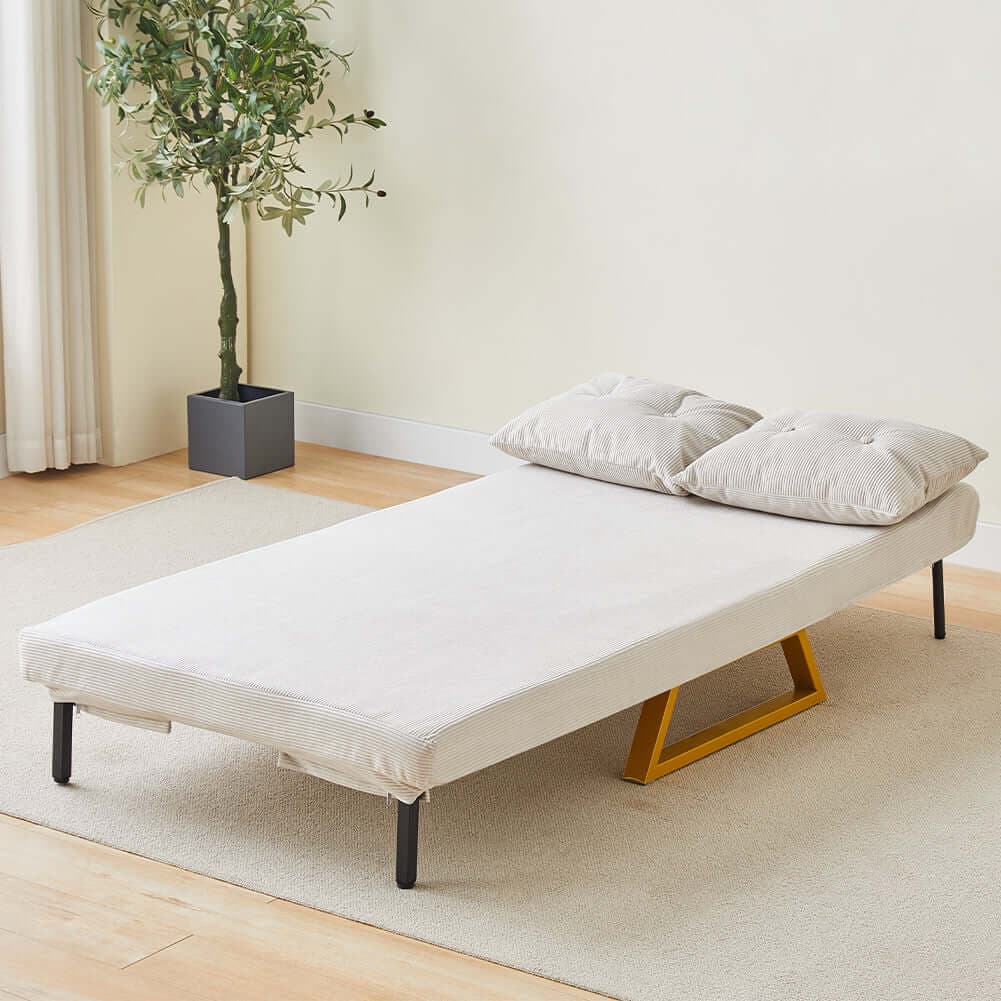 Poltrona Letto Reclinabile 2 Posti Chaise Lounge in Velluto Convertibile Crema in Poltrone relax et chaise longue Esplodia - Napoli, commercioVirtuoso.it
