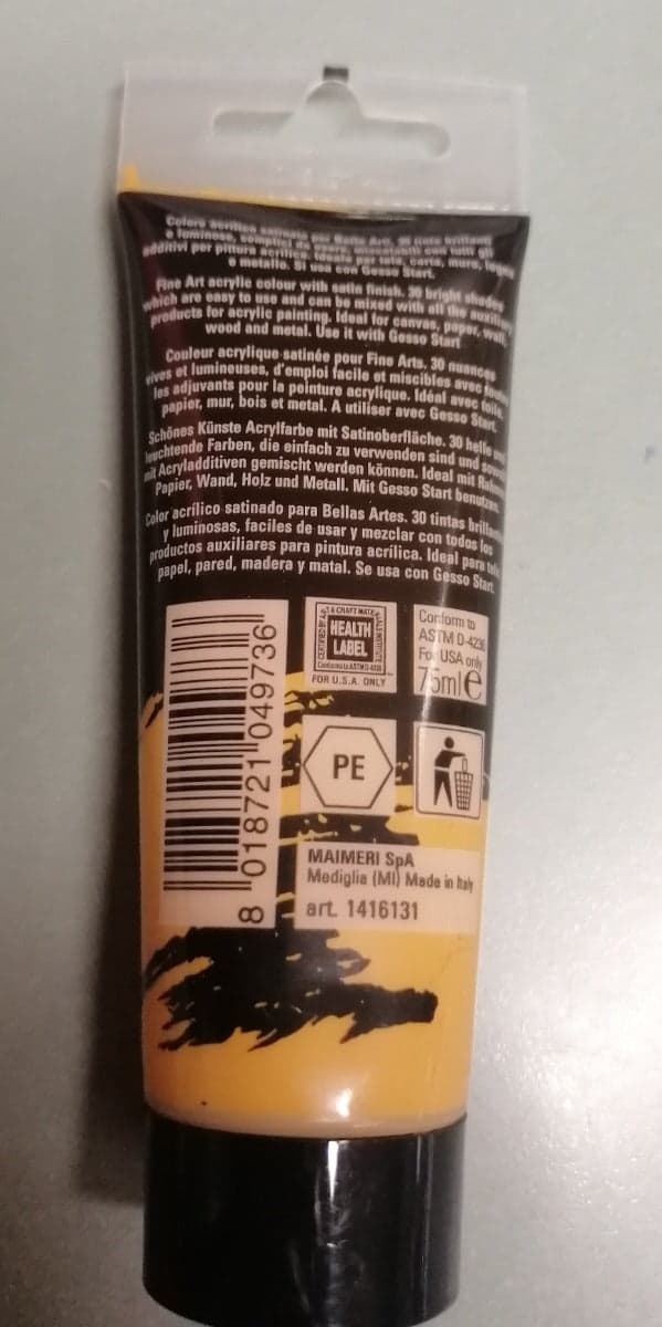 MAIMERI - COLORE ACRILICO OCRA GIALLA 75ml in Colori Stockdoc - Terni, commercioVirtuoso.it