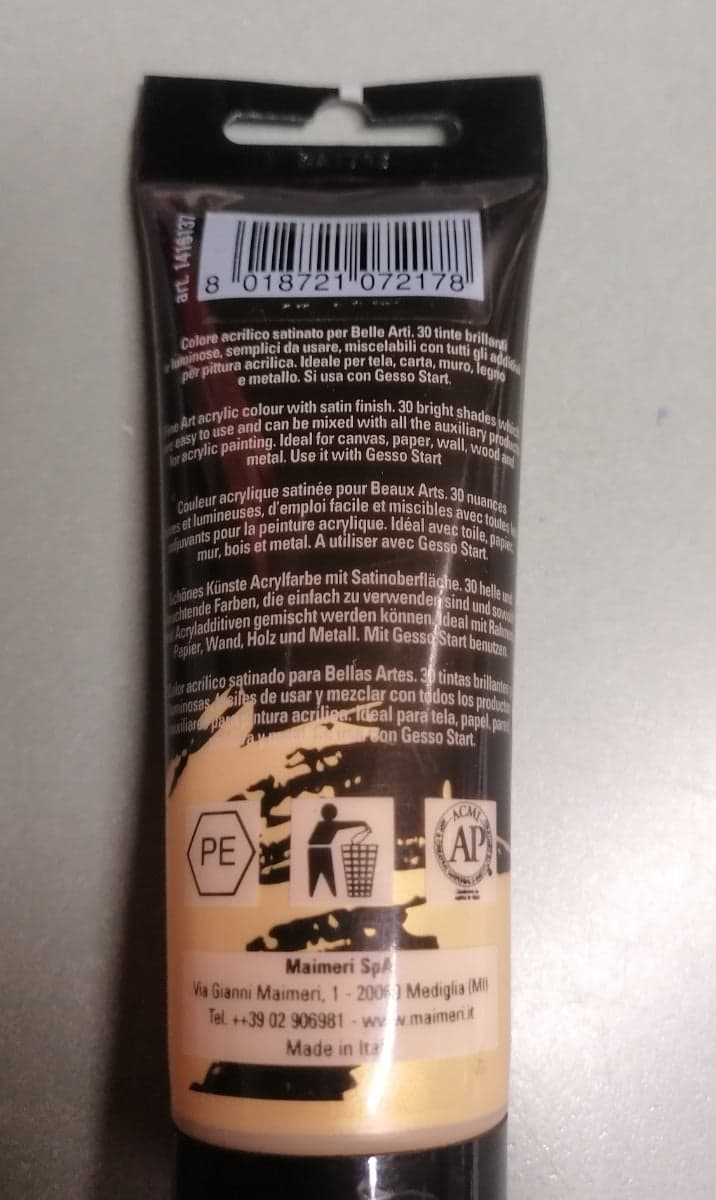 MAIMERI - COLORE ACRILICO ORO CHIARO 75ml in Colori Stockdoc - Terni, commercioVirtuoso.it
