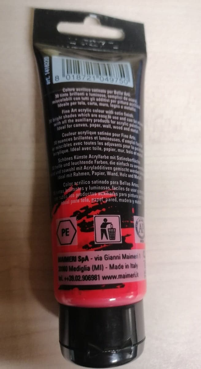 MAIMERI - COLORE ACRILICO ROSSO BRILLANTE 75ml in Colori Stockdoc - Terni, commercioVirtuoso.it