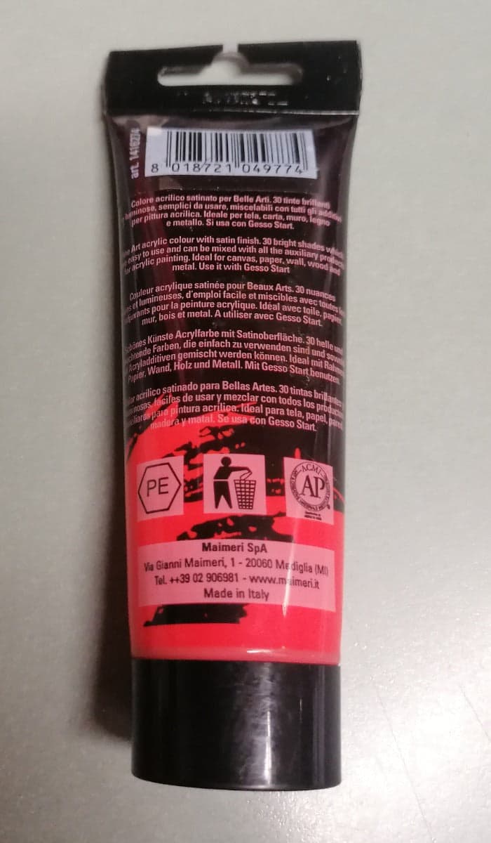 MAIMERI - COLORE ACRILICO ROSO SCARLATTO 75ml in Colori Stockdoc - Terni, commercioVirtuoso.it