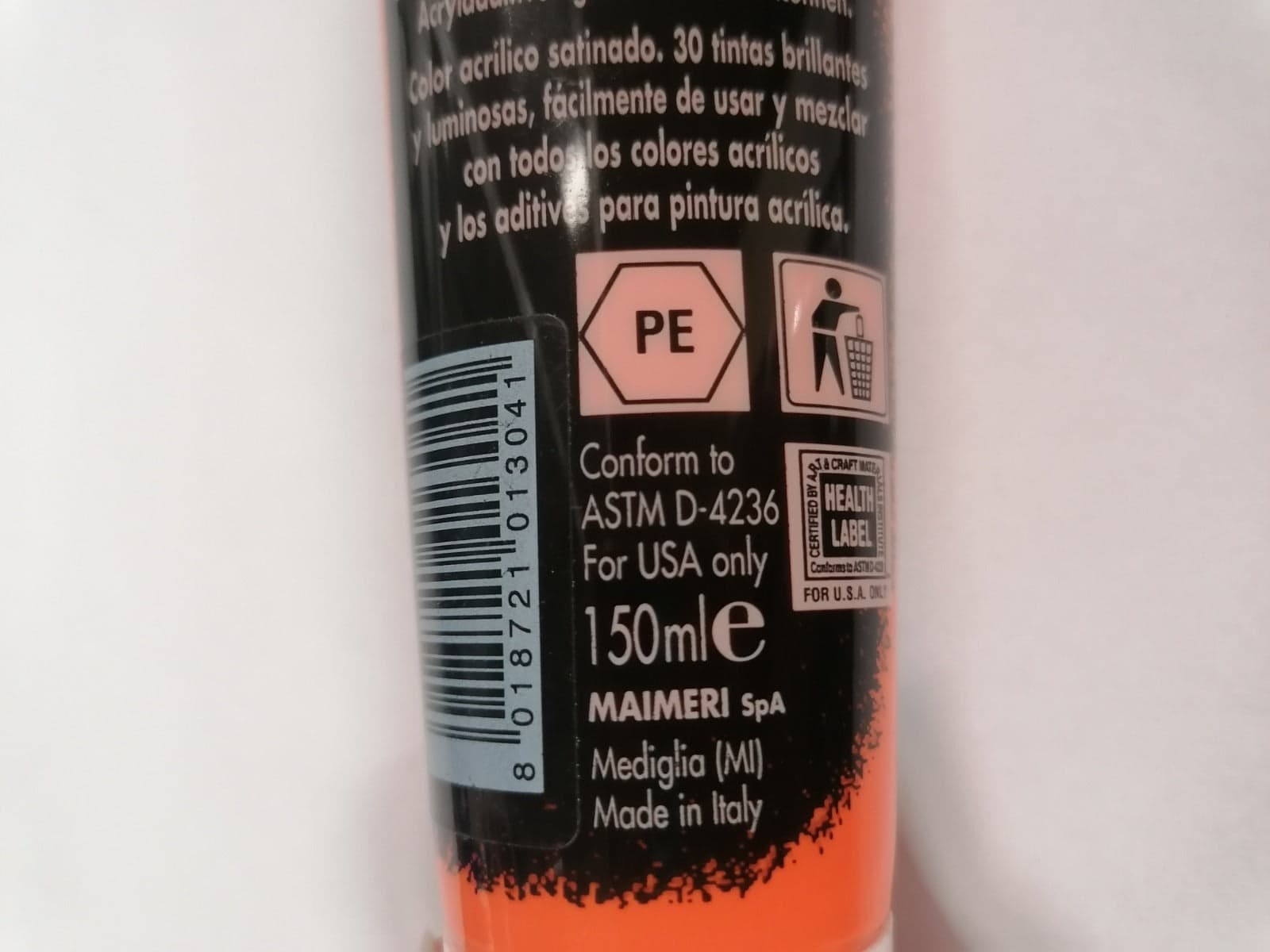 MAIMERI - COLORE ACRILICO ARANCIO 150ml in Colori Stockdoc - Terni, commercioVirtuoso.it
