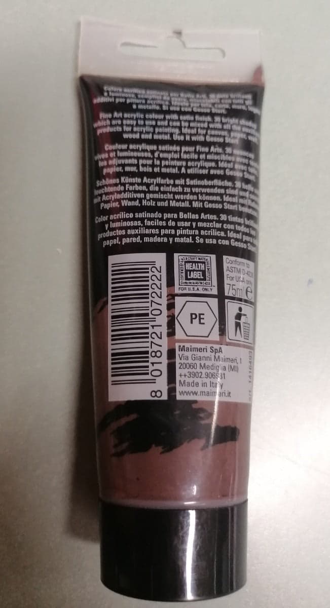 MAIMERI - COLORE ACRILICO TERRA D'OMBRA NATURALE 75ml in Colori Stockdoc - Terni, commercioVirtuoso.it
