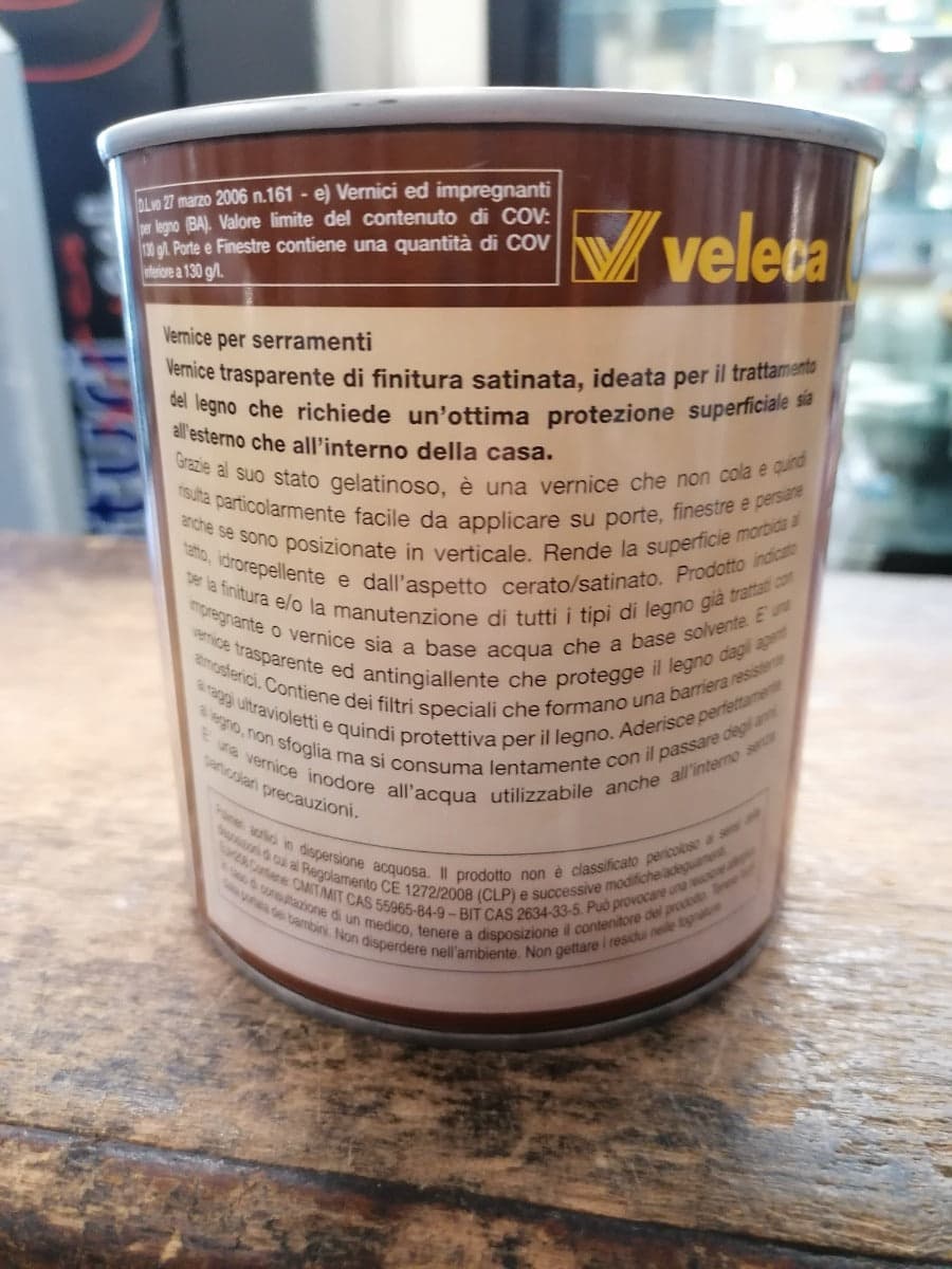 VELECA - VERNICE TRASPARENTE CERATA PER PORTE E FINESTRE 750 ML in Vernice Stockdoc - Terni, commercioVirtuoso.it