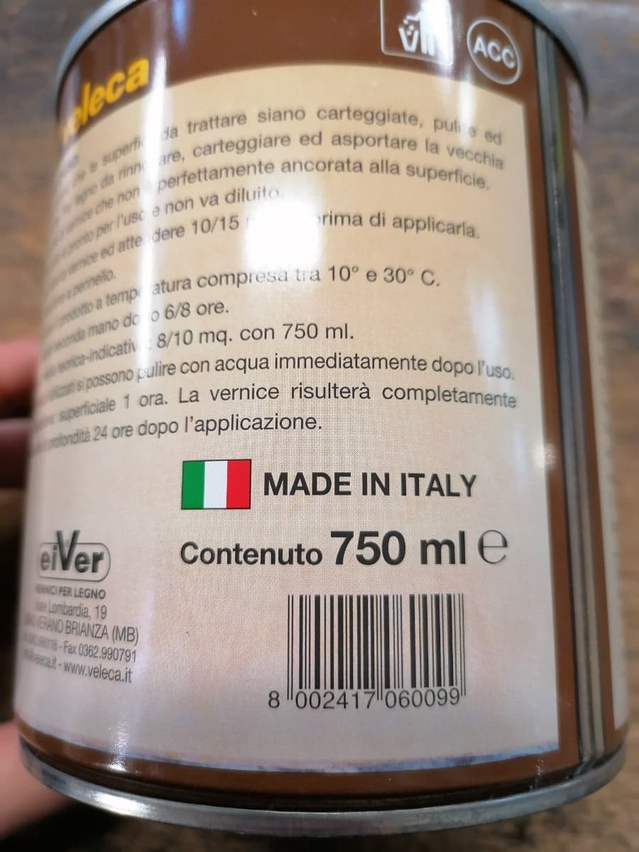 VELECA - VERNICE TRASPARENTE CERATA PER PORTE E FINESTRE 750 ML in Vernice Stockdoc - Terni, commercioVirtuoso.it