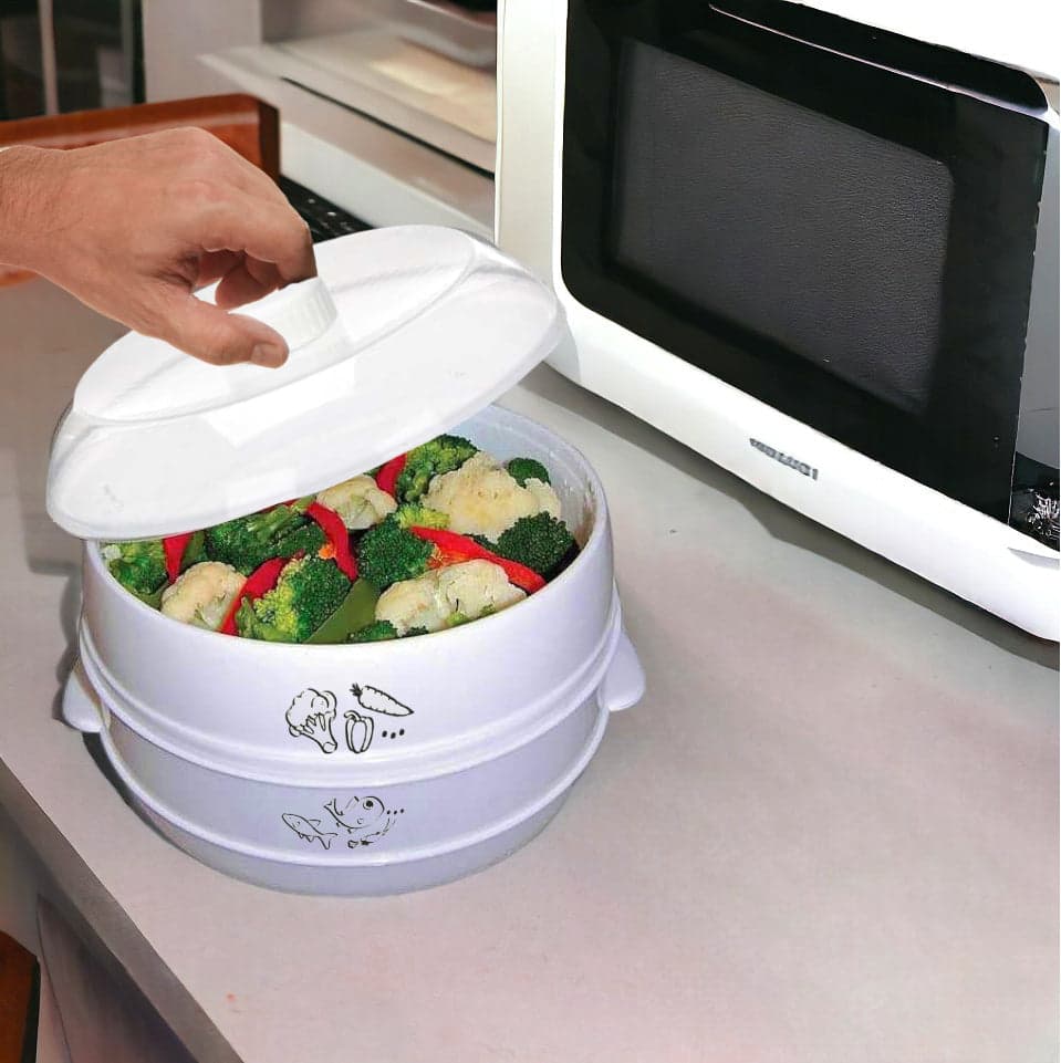 Vaporiera per Microonde 2.4lt Ideale per Cucinare Carne Pesce Verdure 2Livelli in Pentole a pressione Danyx - Casoria, commercioVirtuoso.it