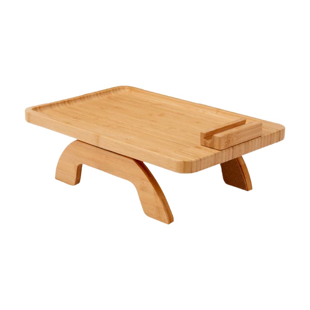 Tavolino per Divano Vassoio in Legno Bambù Per Bracciolo Divano Girevole a 360° in Vassoi per la colazione e da letto Danyx - Casoria, commercioVirtuoso.it
