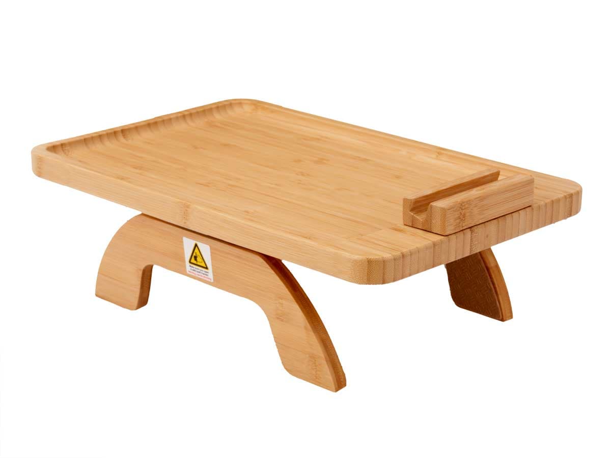 Tavolino per Divano Vassoio in Legno Bambù Per Bracciolo Divano Girevole a 360° in Vassoi per la colazione e da letto Danyx - Casoria, commercioVirtuoso.it