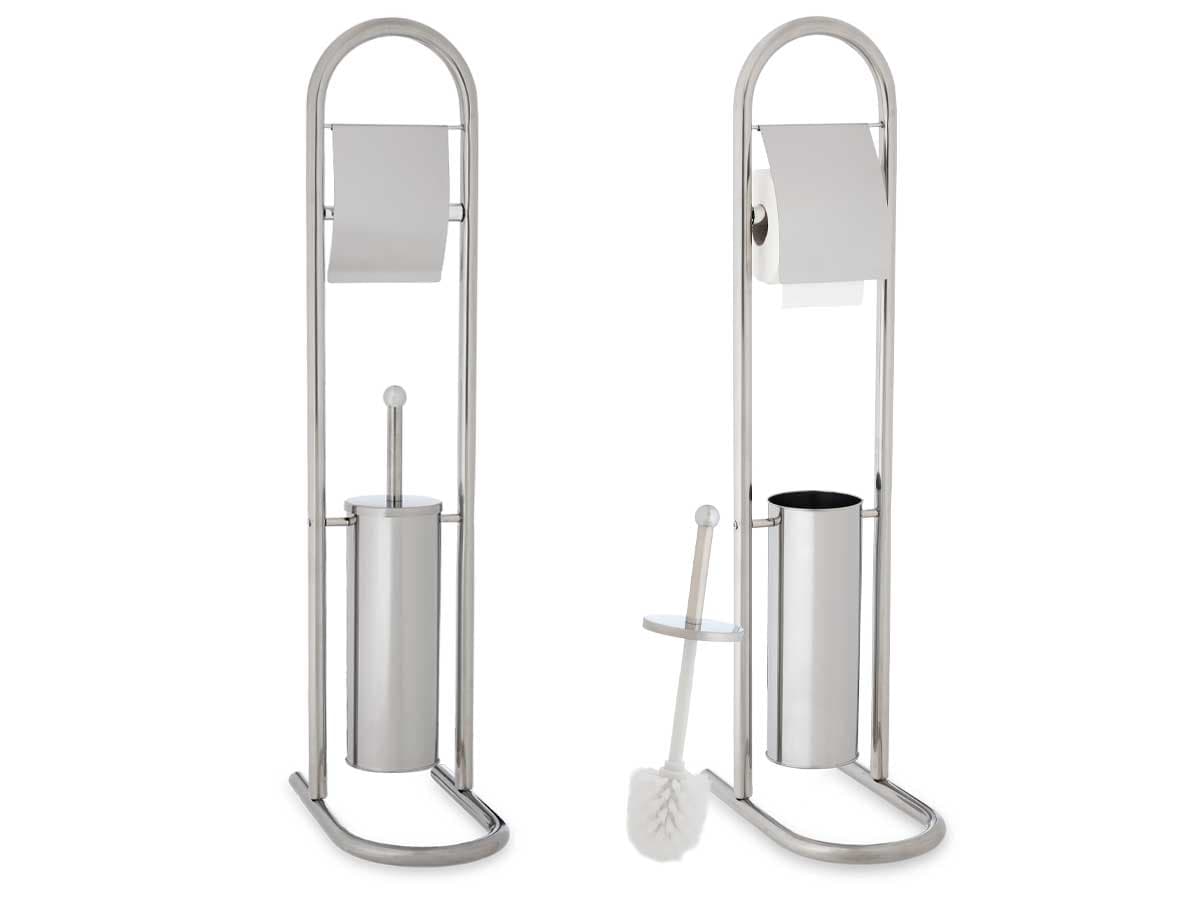 Piantana Bagno Porta Rotolo Porta Scopino Cromato H. 80 cm Salvaspazio in Scopini e porta scopini Danyx - Casoria, commercioVirtuoso.it