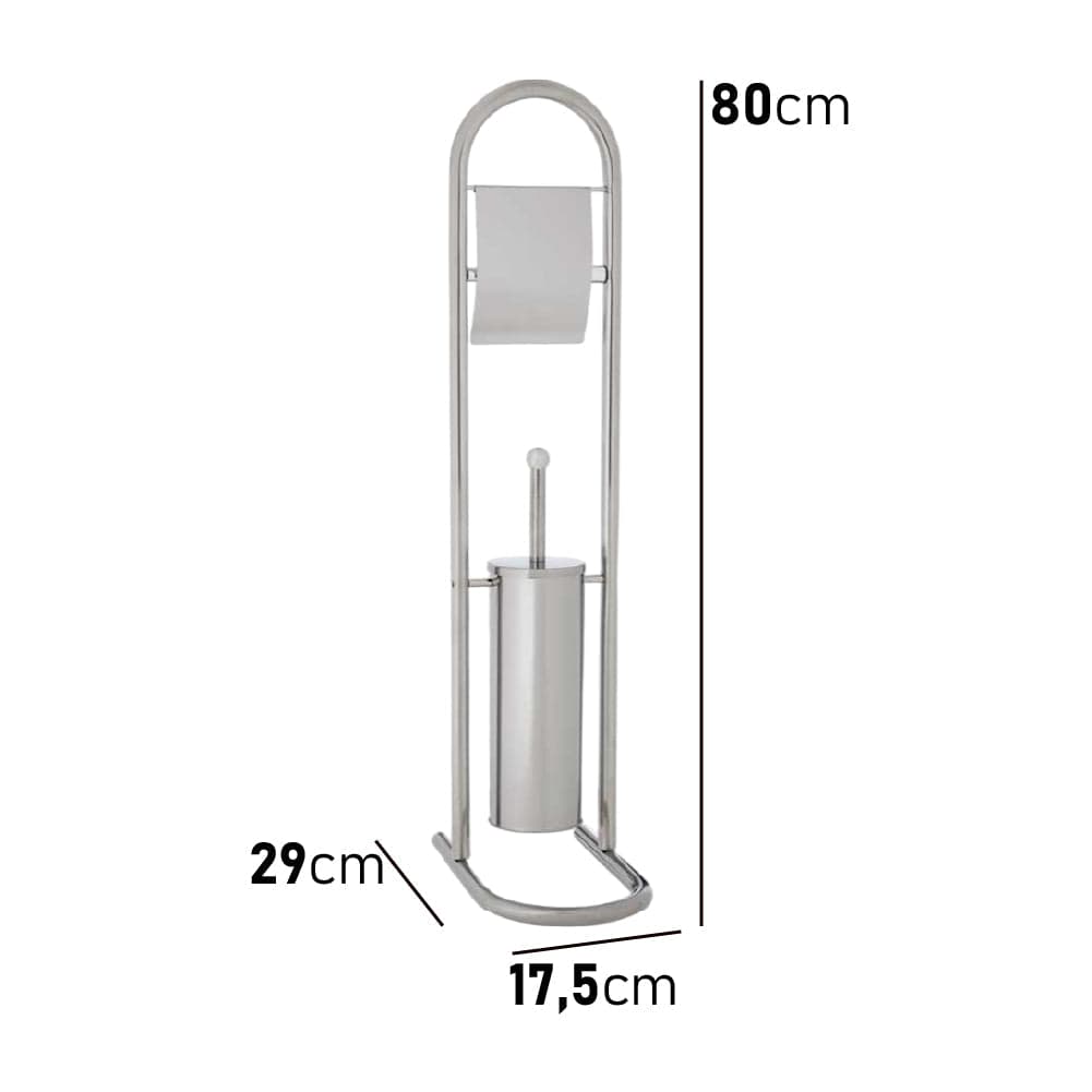 Piantana Bagno Porta Rotolo Porta Scopino Cromato H. 80 cm Salvaspazio in Scopini e porta scopini Danyx - Casoria, commercioVirtuoso.it